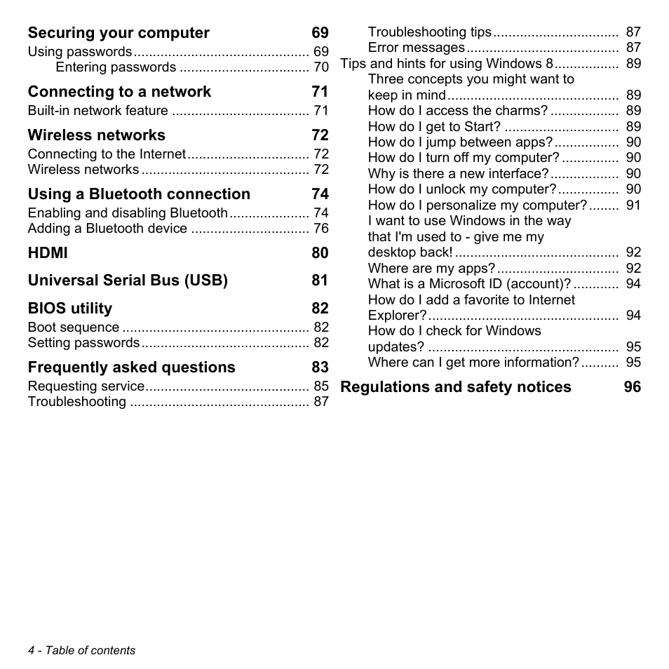 Acer Aspire M5-582PT User Manual | Page 4 / 103
