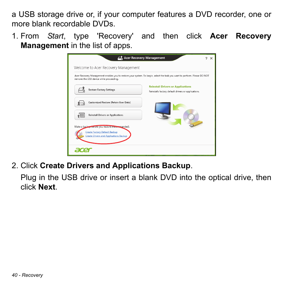Acer Aspire M5-582PT User Manual | Page 40 / 103