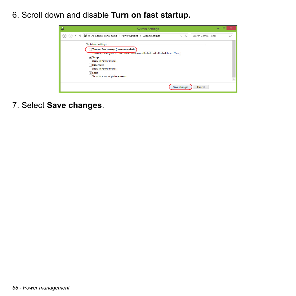 Acer Aspire M5-582PT User Manual | Page 58 / 103