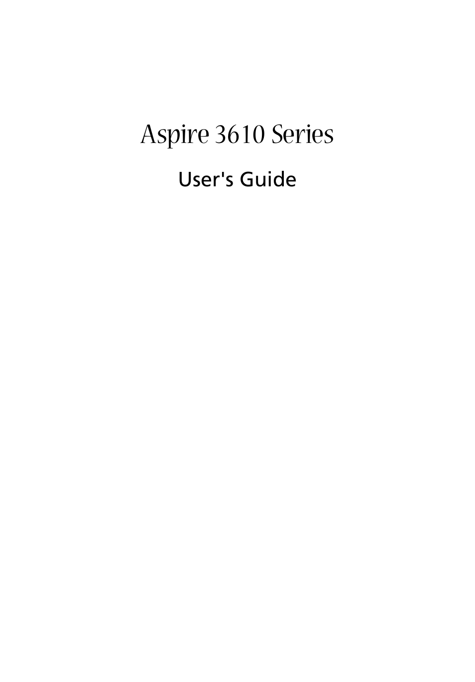 Acer Aspire 3610 User Manual | 76 pages