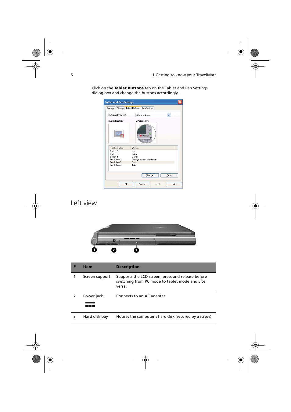 Left view | Acer TravelMate C110 User Manual | Page 16 / 94