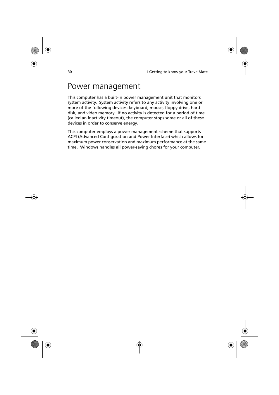 Power management | Acer TravelMate C110 User Manual | Page 40 / 94