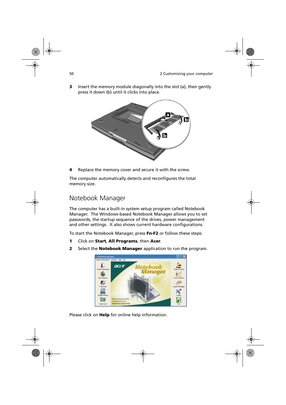 Notebook manager | Acer TravelMate C110 User Manual | Page 60 / 94