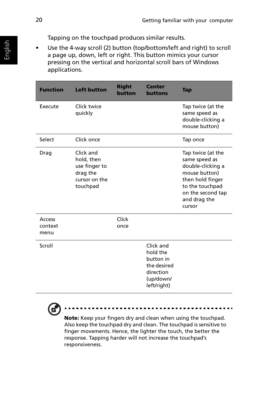 English | Acer Ferrari 3400 User Manual | Page 30 / 109