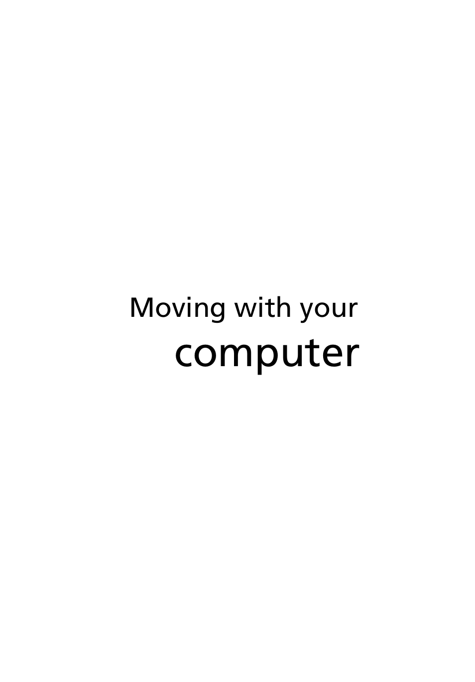 Moving with your computer, Computer | Acer Ferrari 3400 User Manual | Page 63 / 109