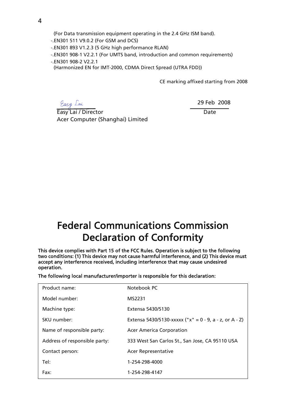 Acer Extensa 5430 User Manual | Page 4 / 14