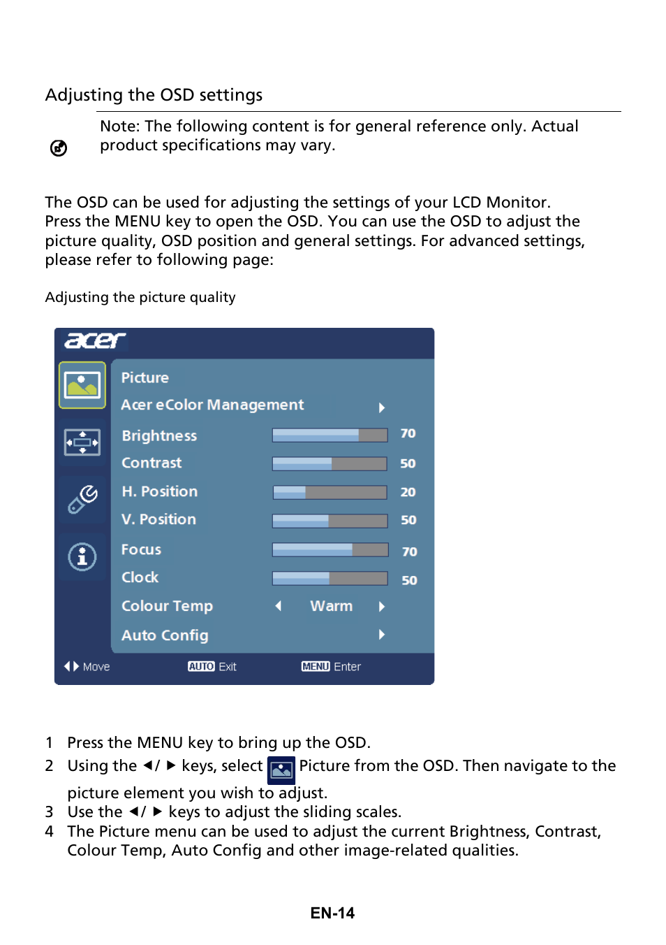 Acer G247HL User Manual | Page 23 / 31