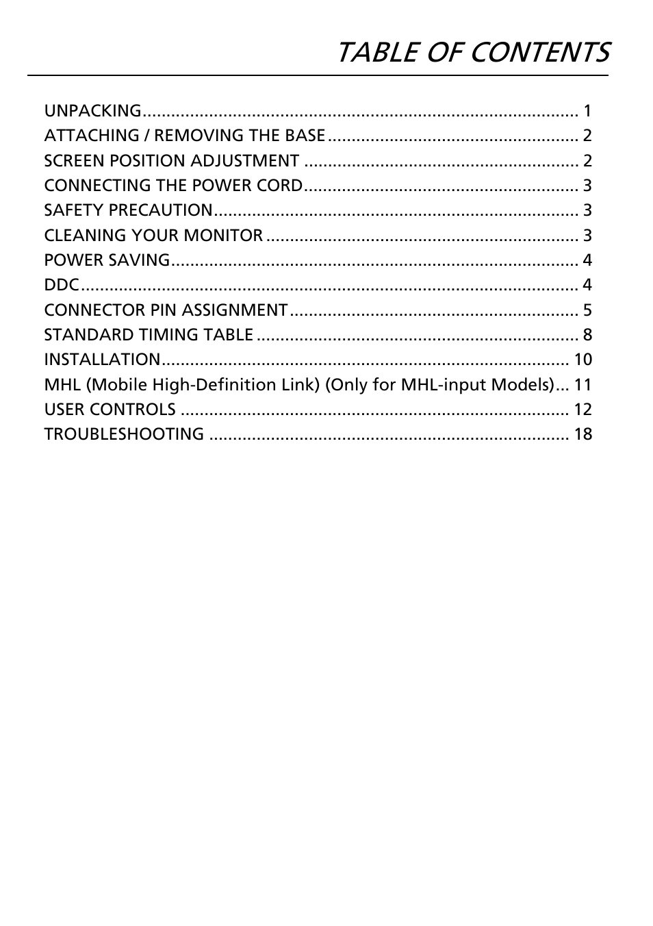 Acer G247HL User Manual | Page 9 / 31