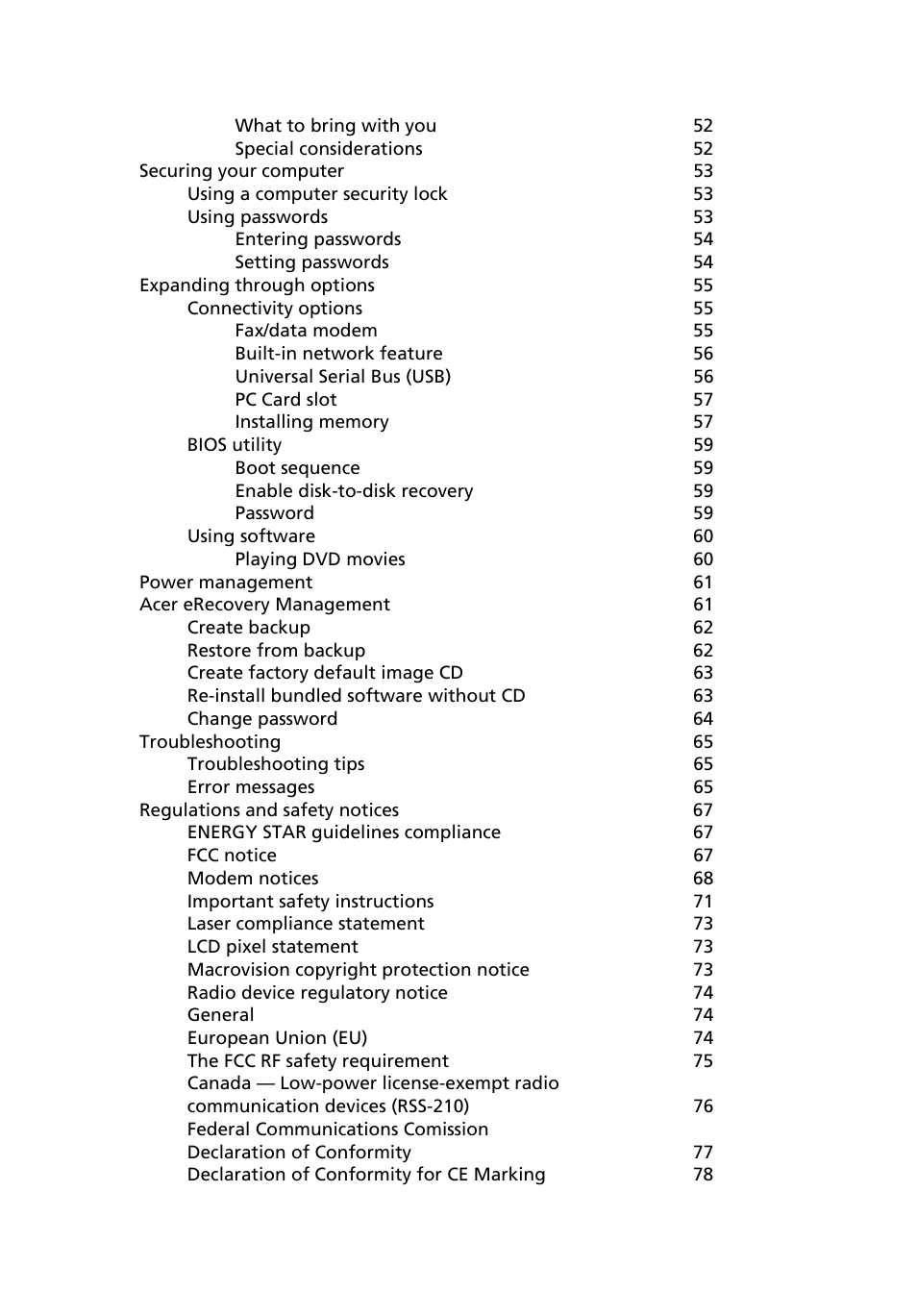 Acer Aspire 5500Z User Manual | Page 9 / 92