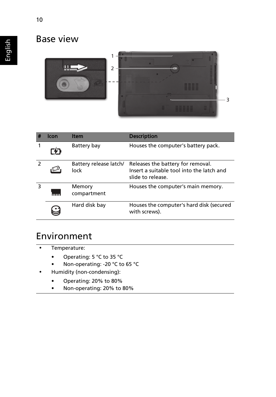 Base view, Environment, Base view environment | Acer Aspire 5560G User Manual | Page 10 / 10