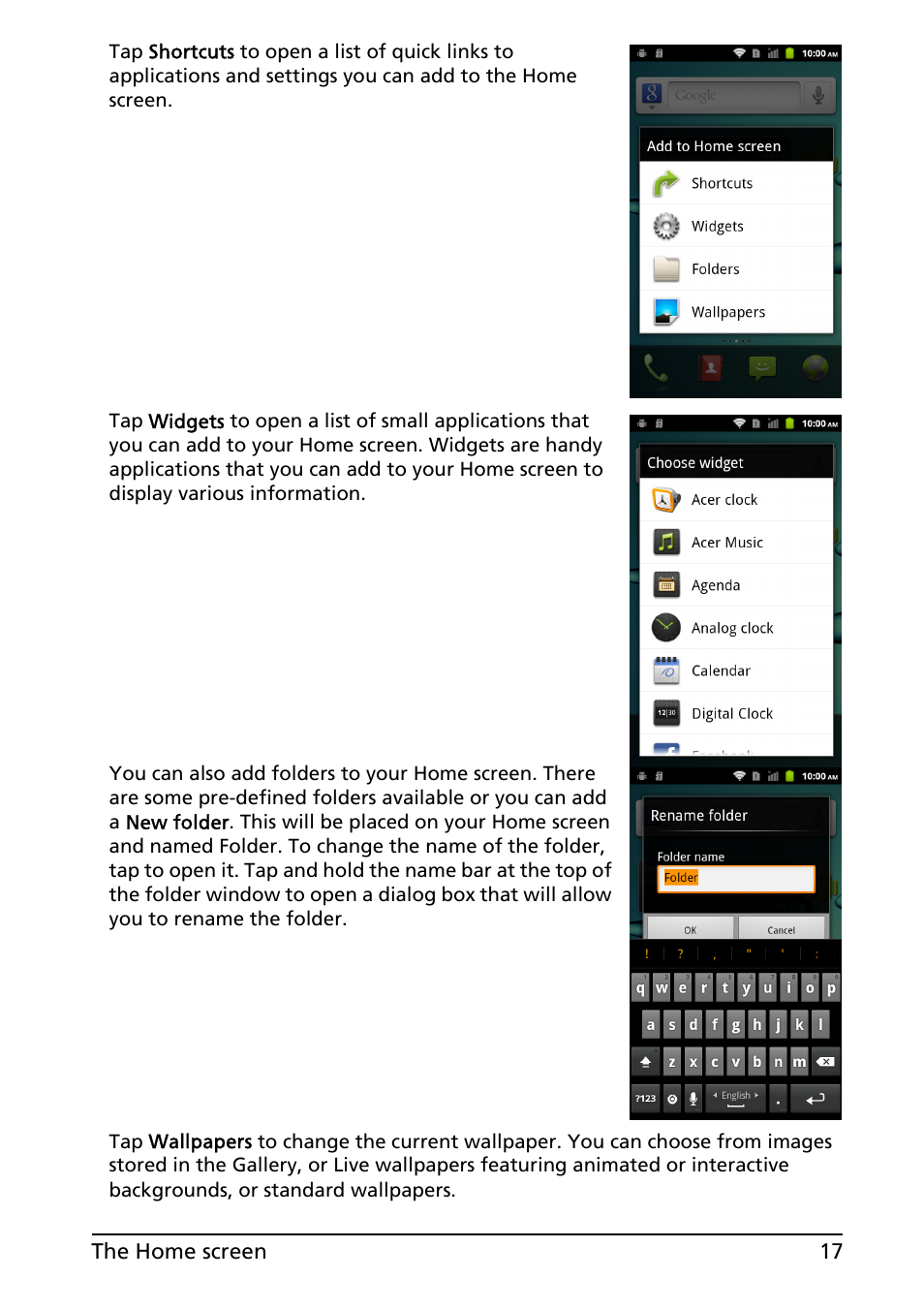 Acer Liquid MT S120 User Manual | Page 17 / 63