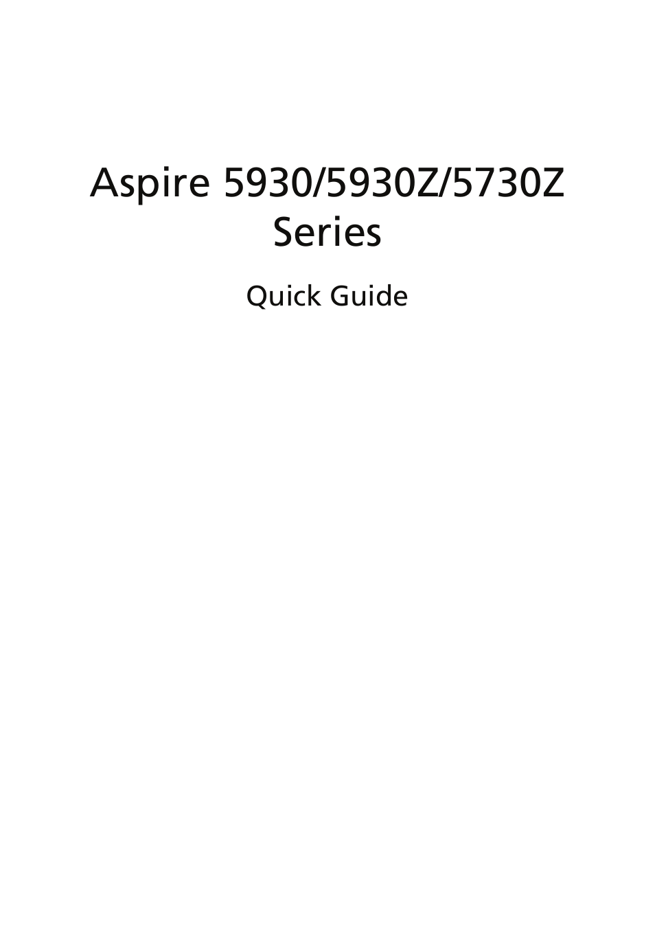 Acer Aspire 5930Z User Manual | 15 pages