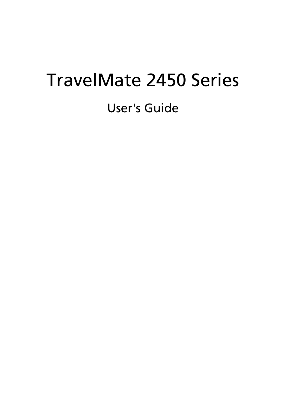 Acer TravelMate 2450 User Manual | 84 pages