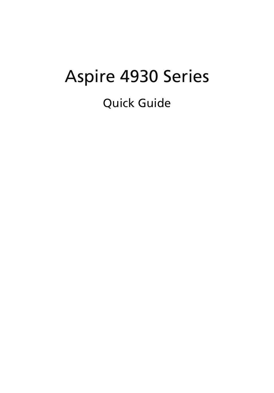 Acer Aspire 4930 User Manual | 15 pages