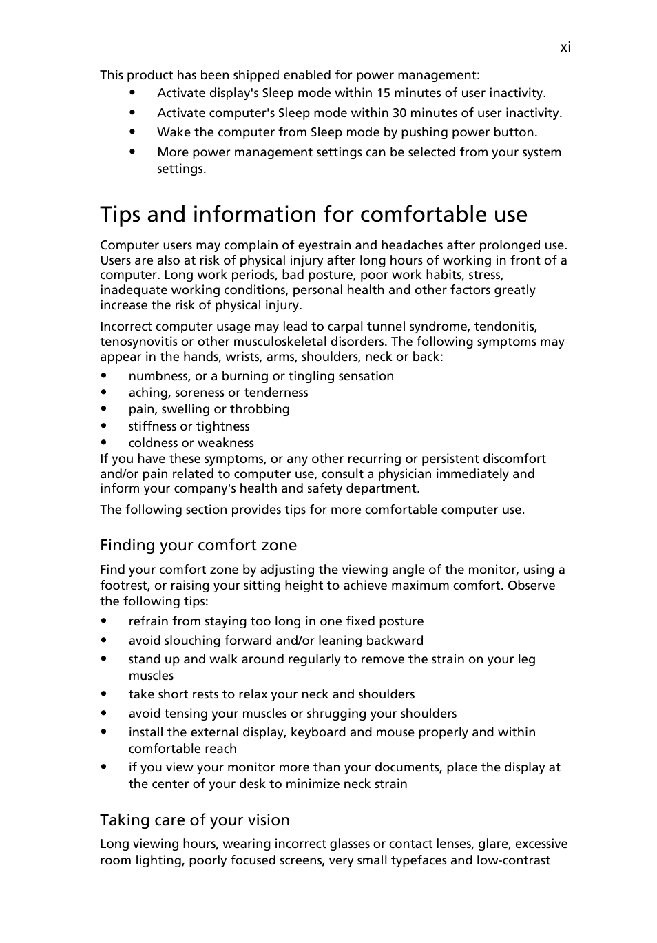 Tips and information for comfortable use | Acer Aspire 5737Z User Manual | Page 11 / 82