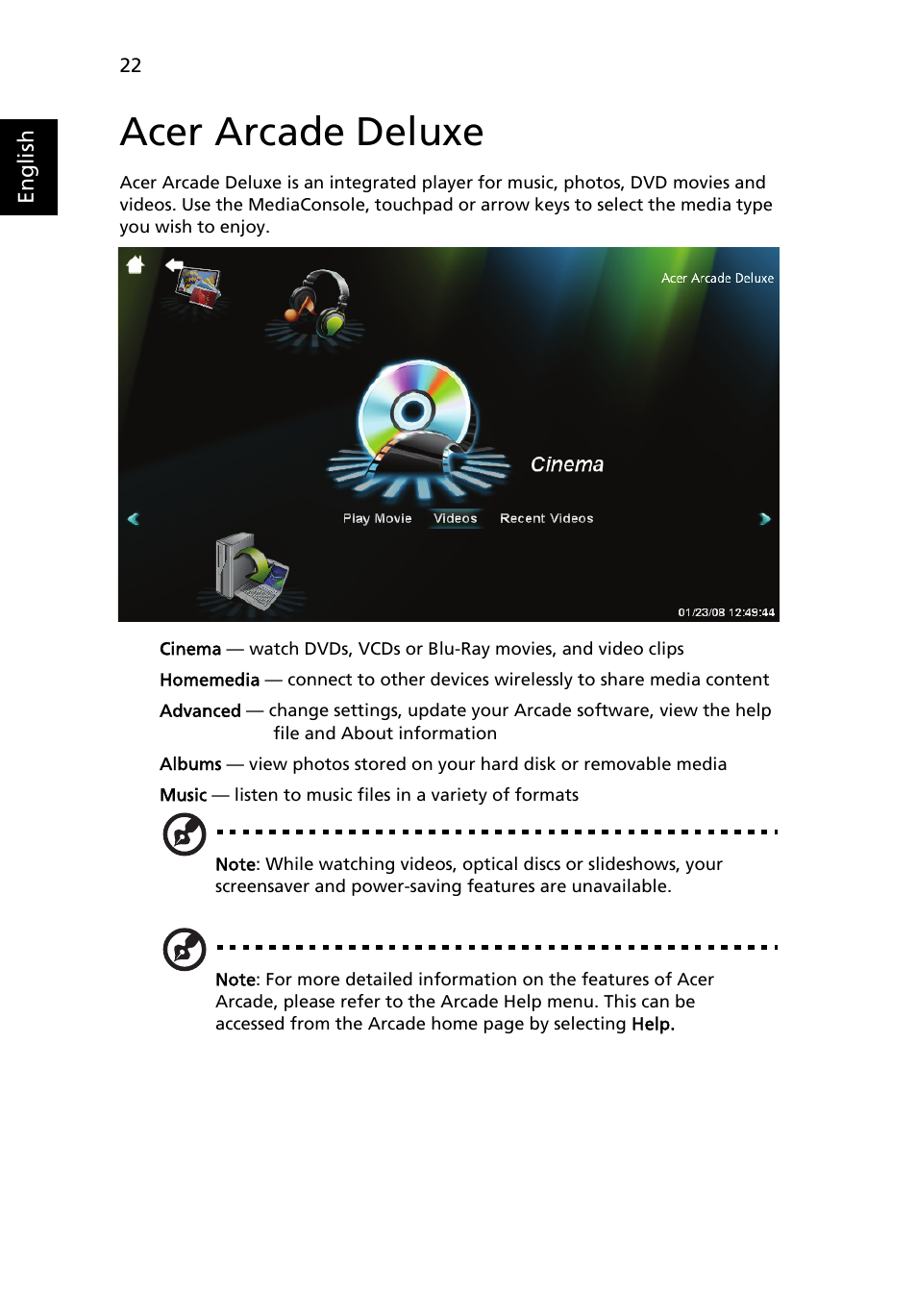 Acer arcade deluxe | Acer Aspire 5737Z User Manual | Page 42 / 82