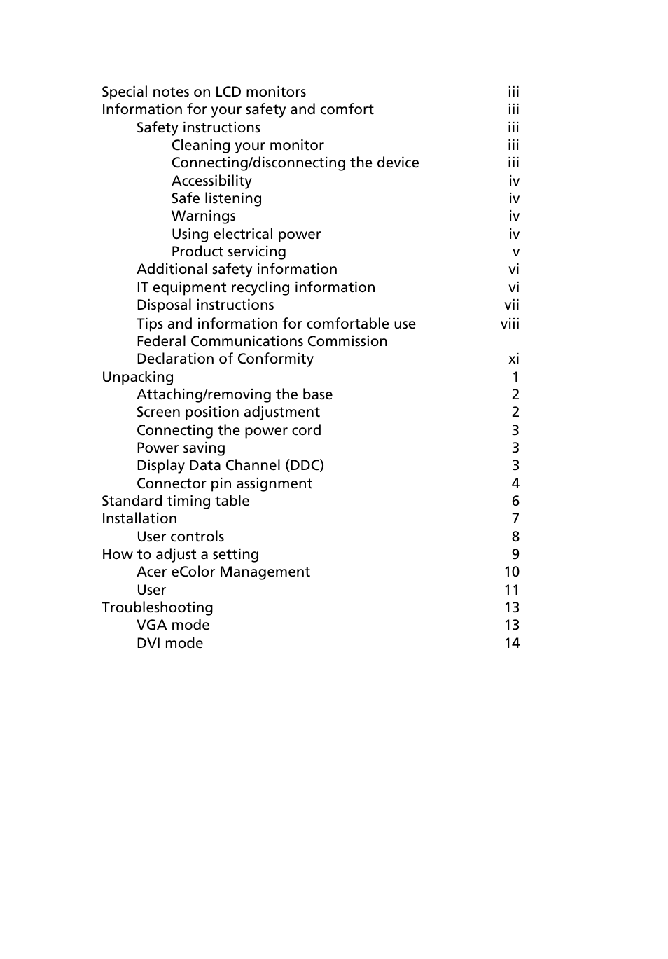 Acer V213H User Manual | Page 14 / 29