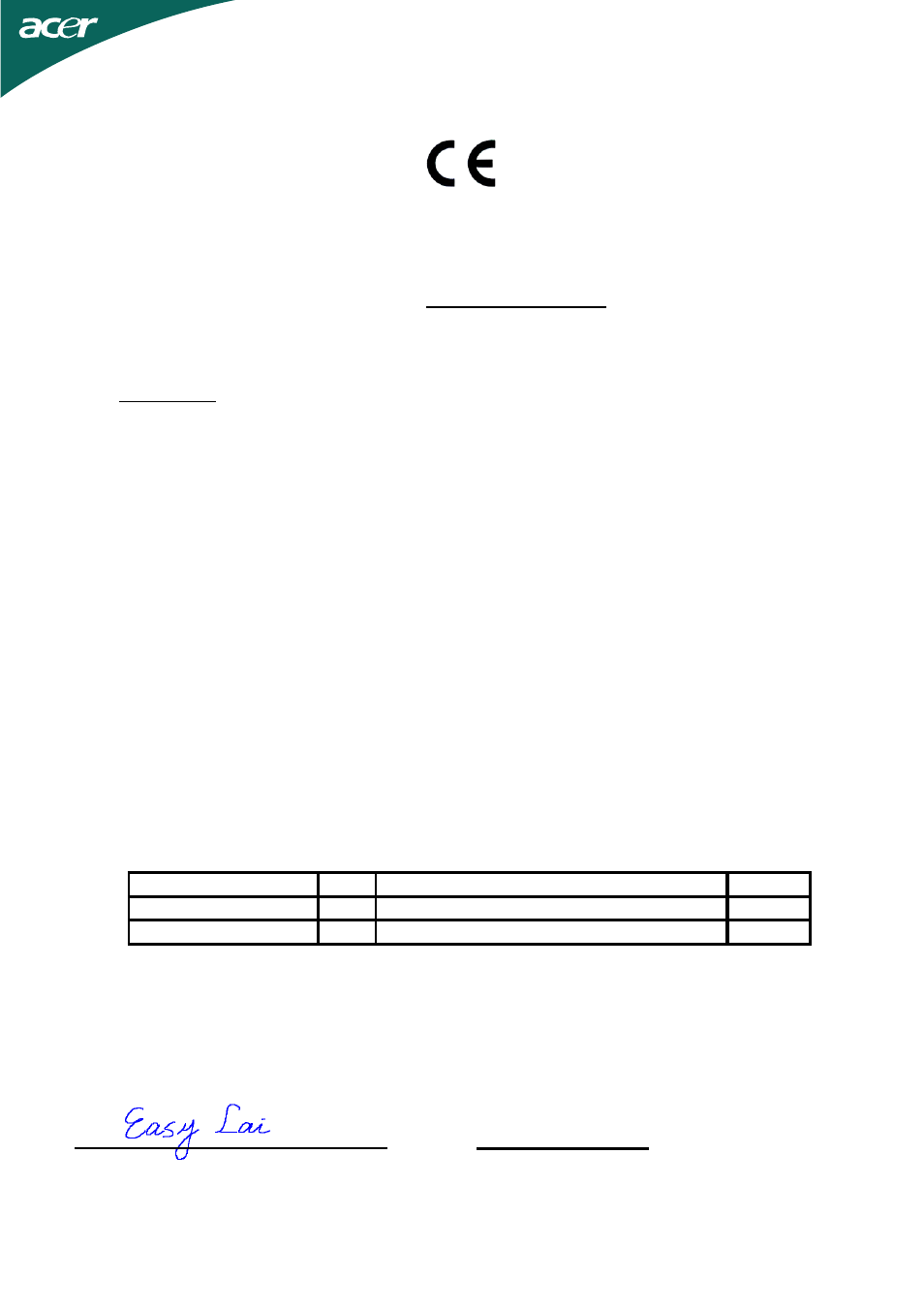 Declaration of conformity | Acer GN245HQ User Manual | Page 22 / 37