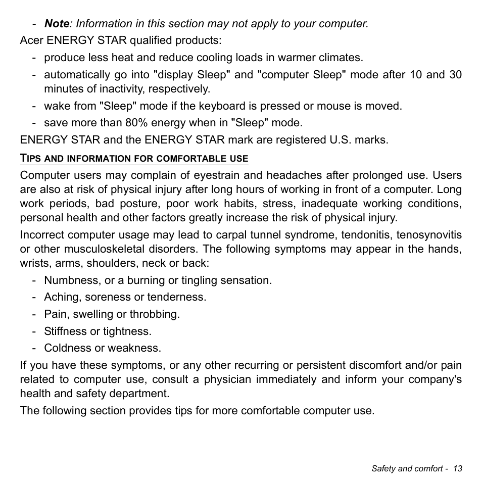 Acer Aspire V5-123 User Manual | Page 13 / 98