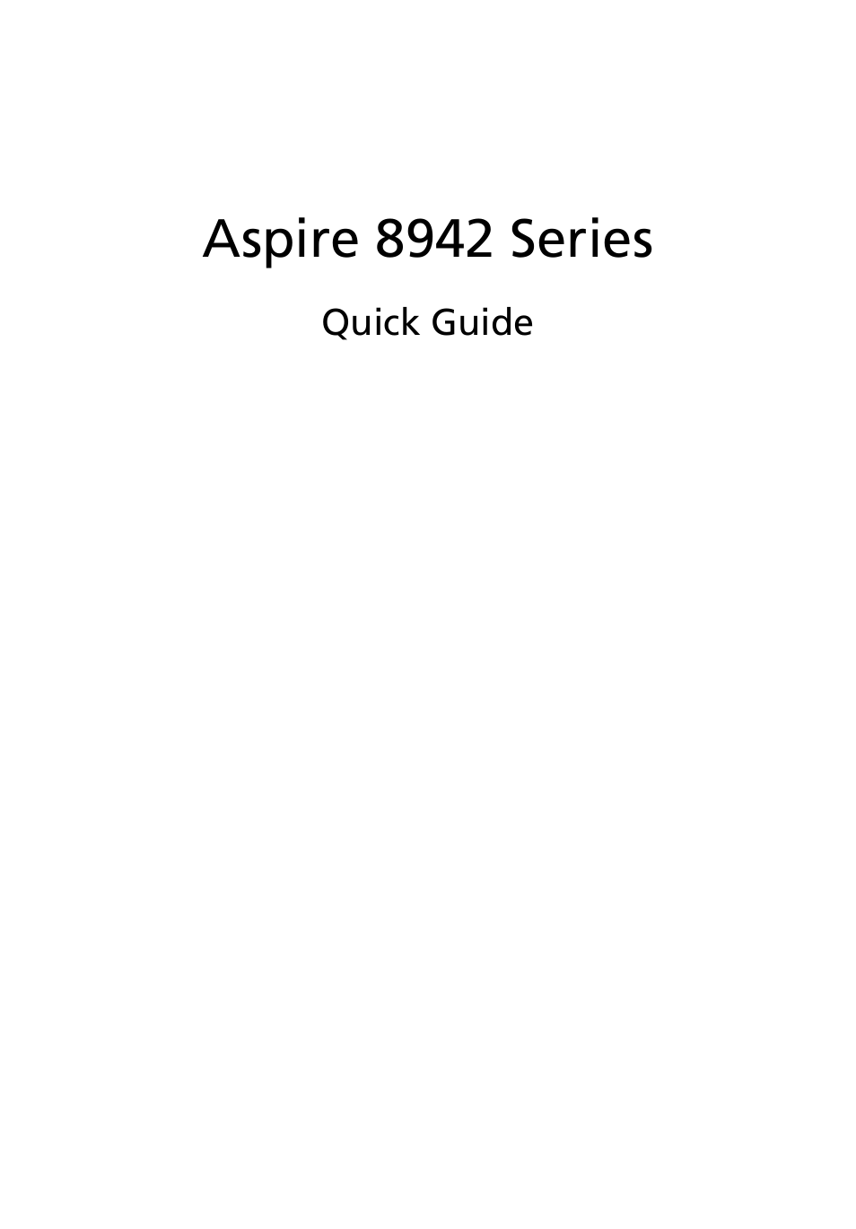 Acer Aspire 8942G User Manual | 21 pages