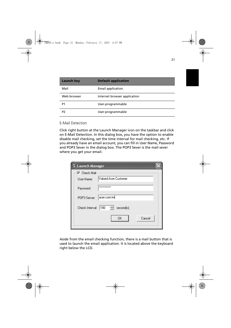 Acer TravelMate 800 User Manual | Page 29 / 90