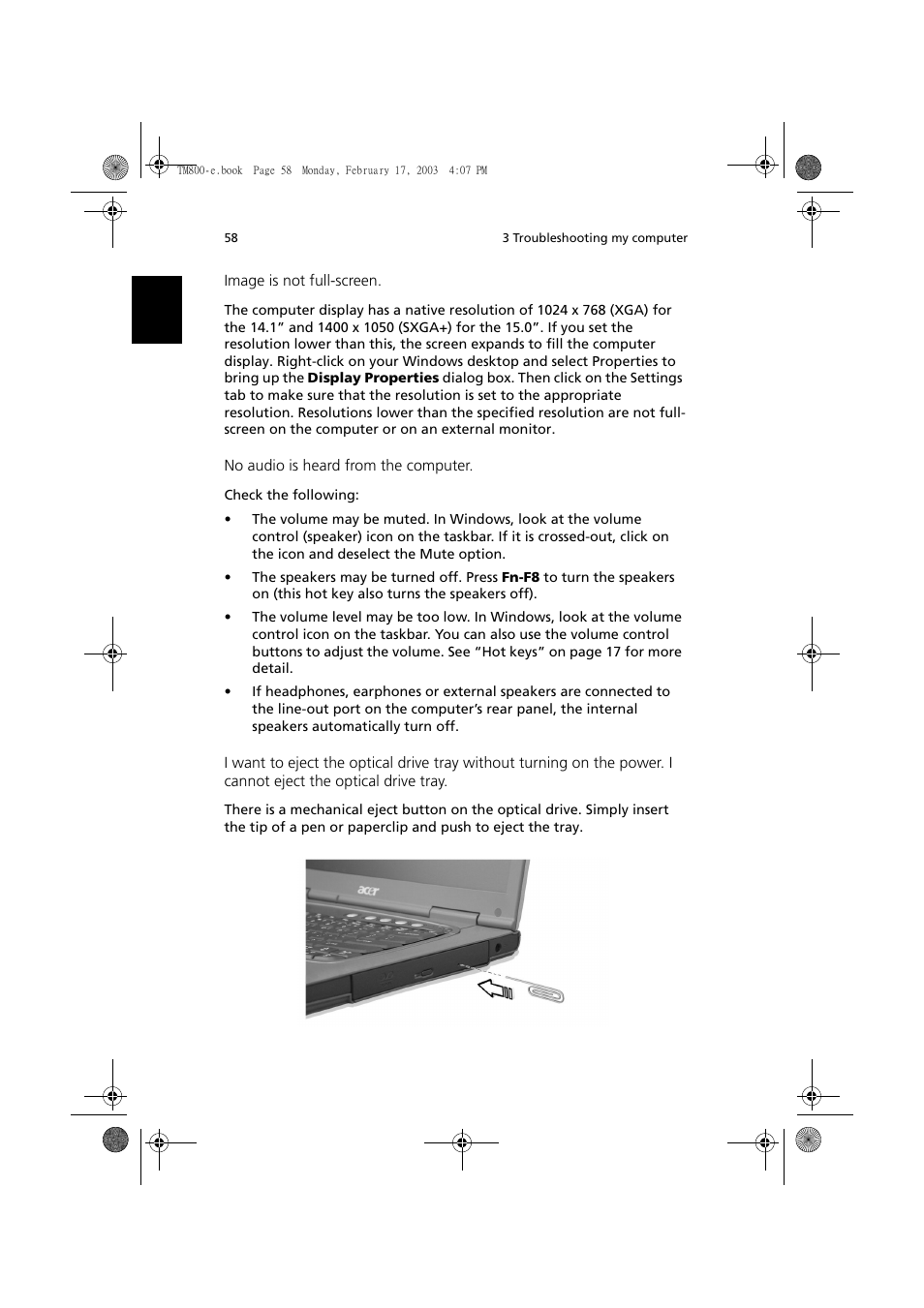 Acer TravelMate 800 User Manual | Page 66 / 90