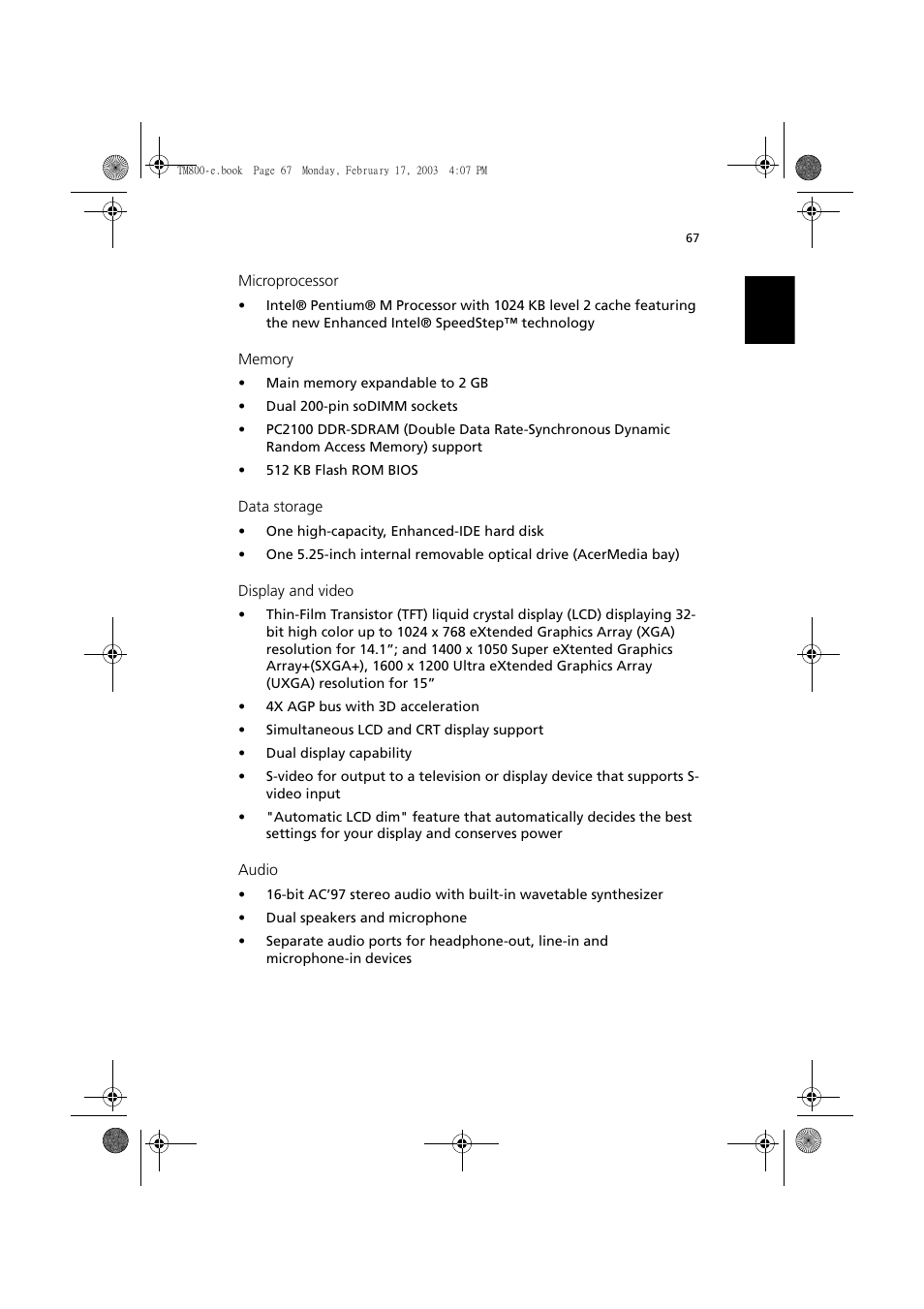 Acer TravelMate 800 User Manual | Page 75 / 90