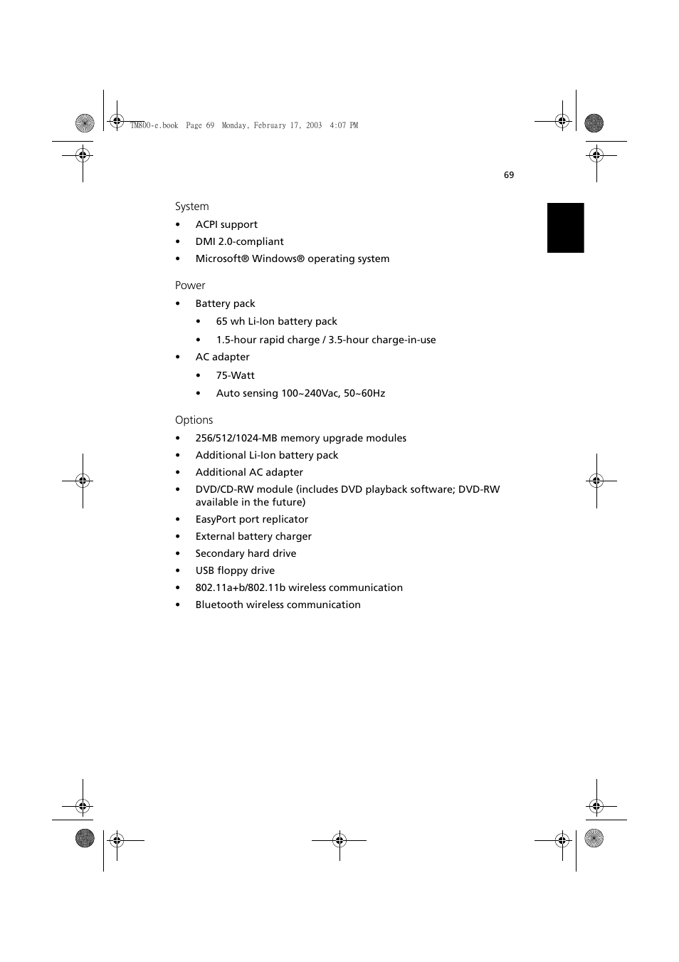 Acer TravelMate 800 User Manual | Page 77 / 90