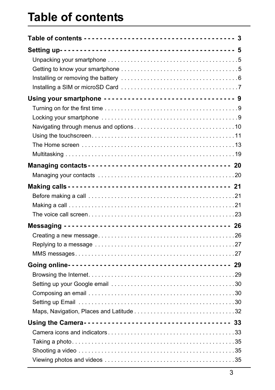 Acer Z130 User Manual | Page 3 / 65