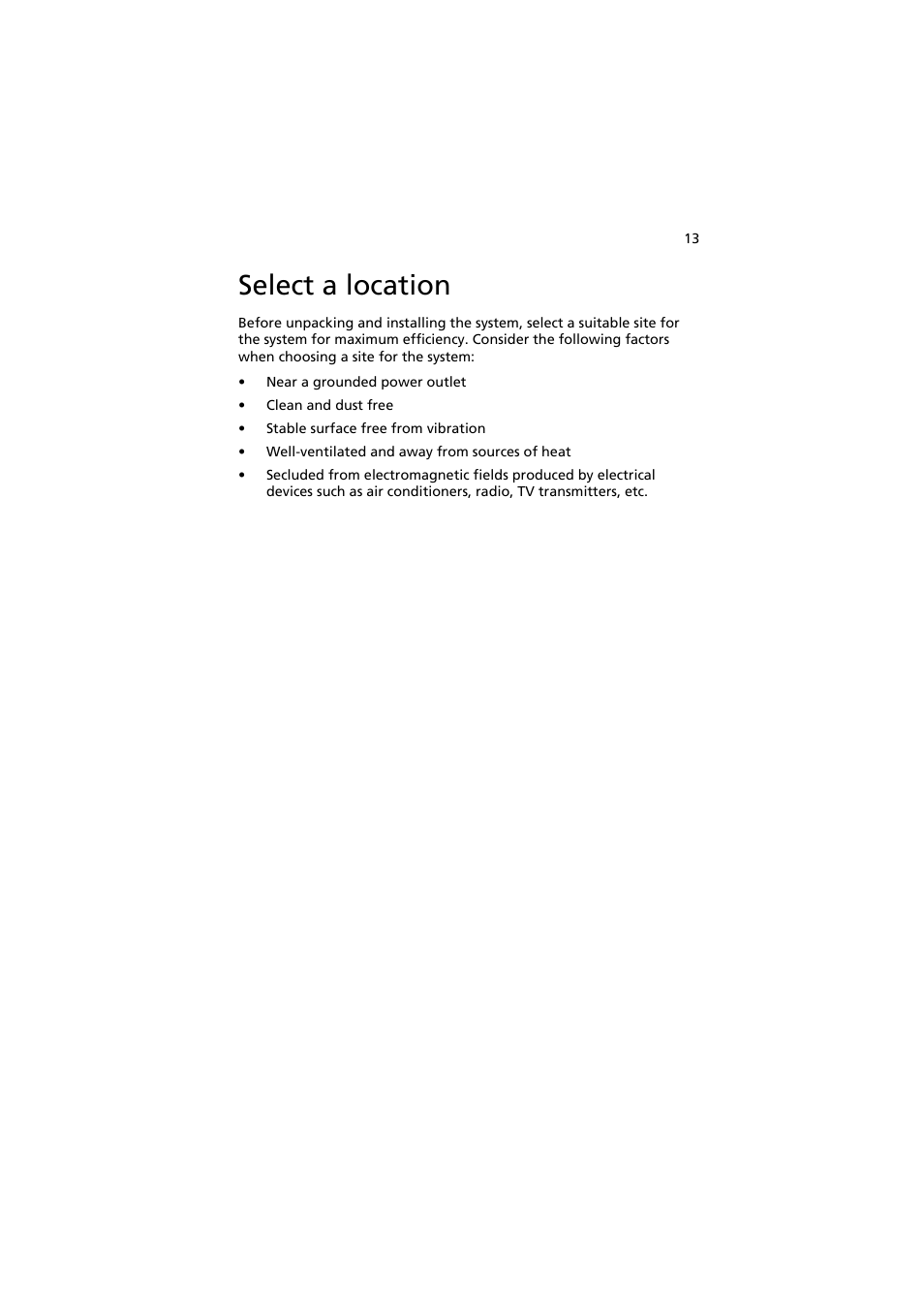 Select a location | Acer easyStore H342 User Manual | Page 27 / 148