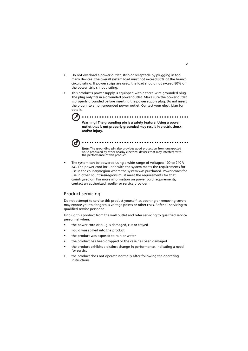Product servicing | Acer easyStore H342 User Manual | Page 5 / 148