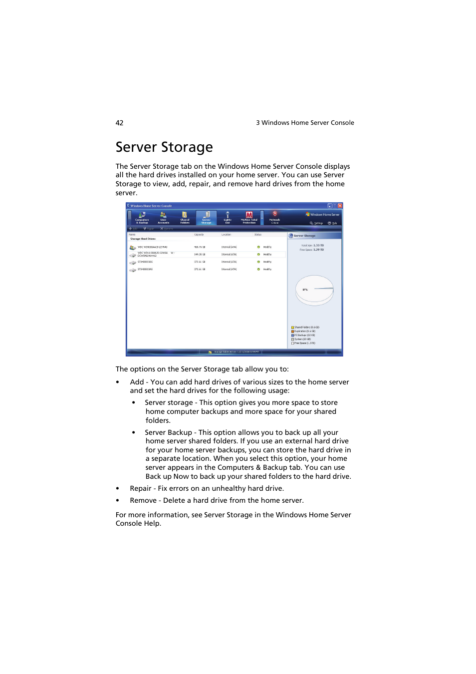 Server storage | Acer easyStore H342 User Manual | Page 56 / 148