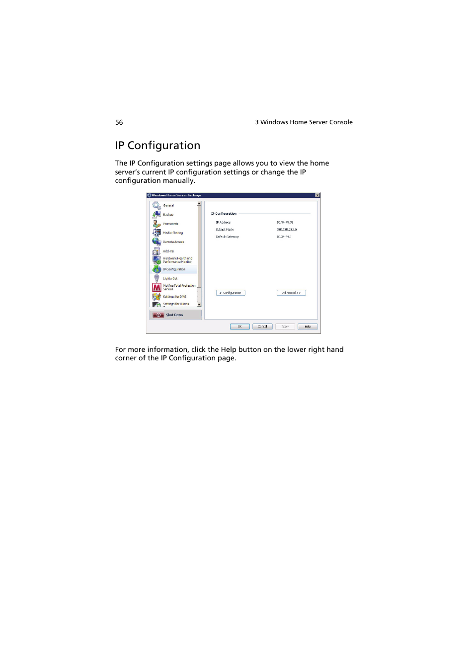 Ip configuration | Acer easyStore H342 User Manual | Page 70 / 148