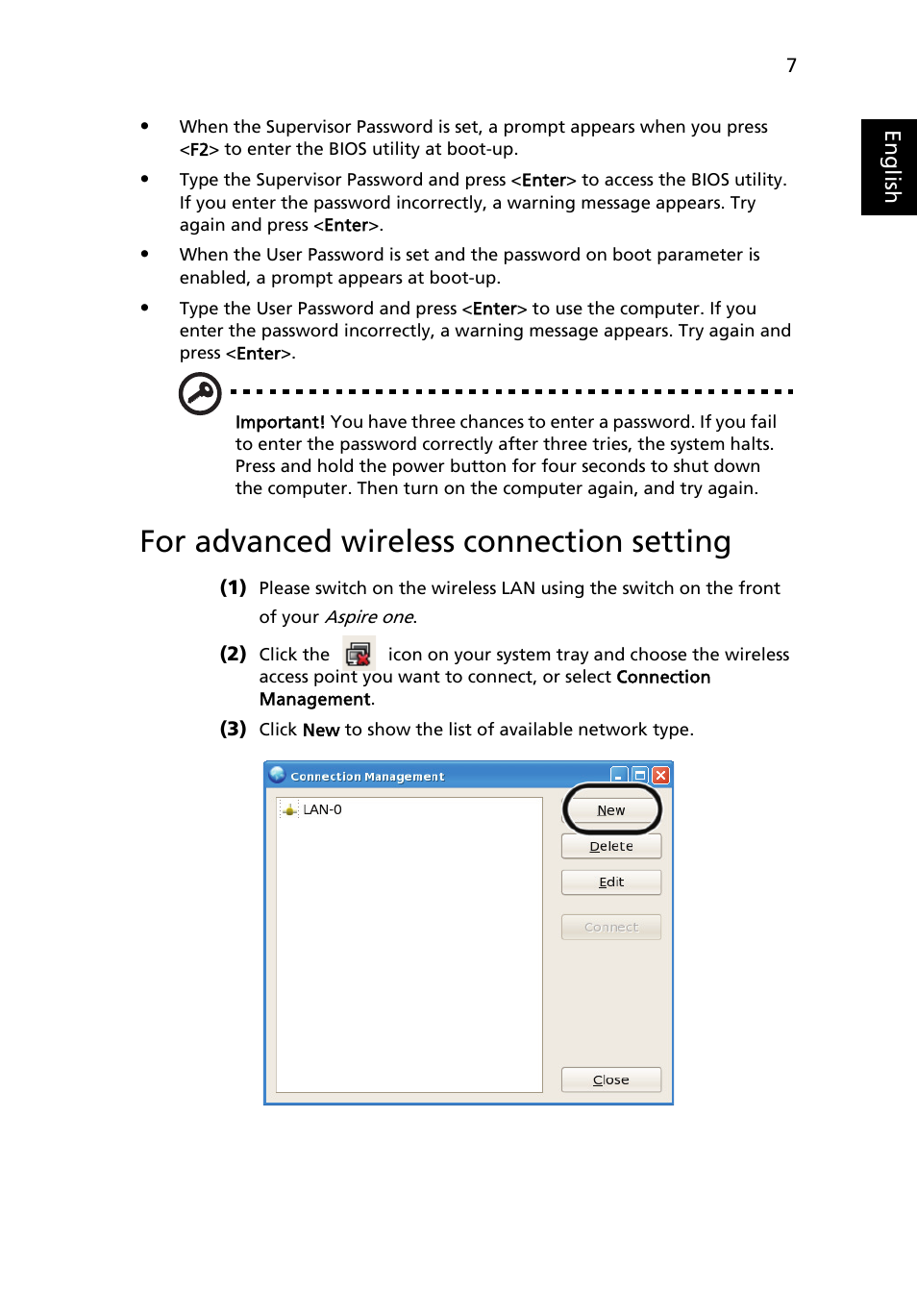 For advanced wireless connection setting | Acer AOA150 User Manual | Page 23 / 77