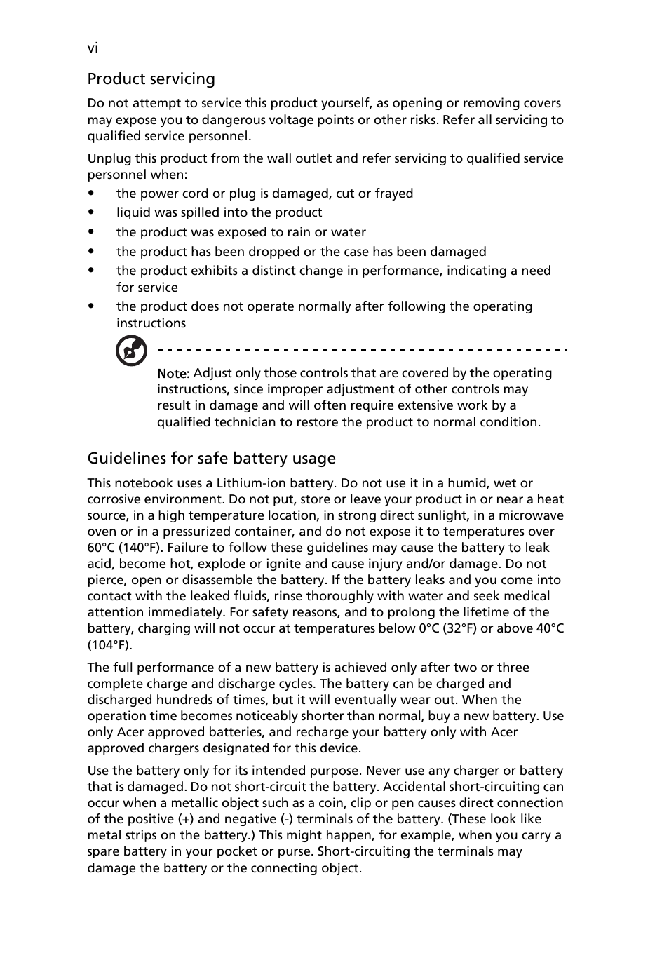Acer AOA150 User Manual | Page 6 / 77