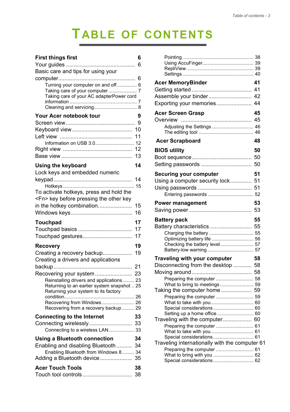 Acer Aspire R7-572G User Manual | Page 3 / 95