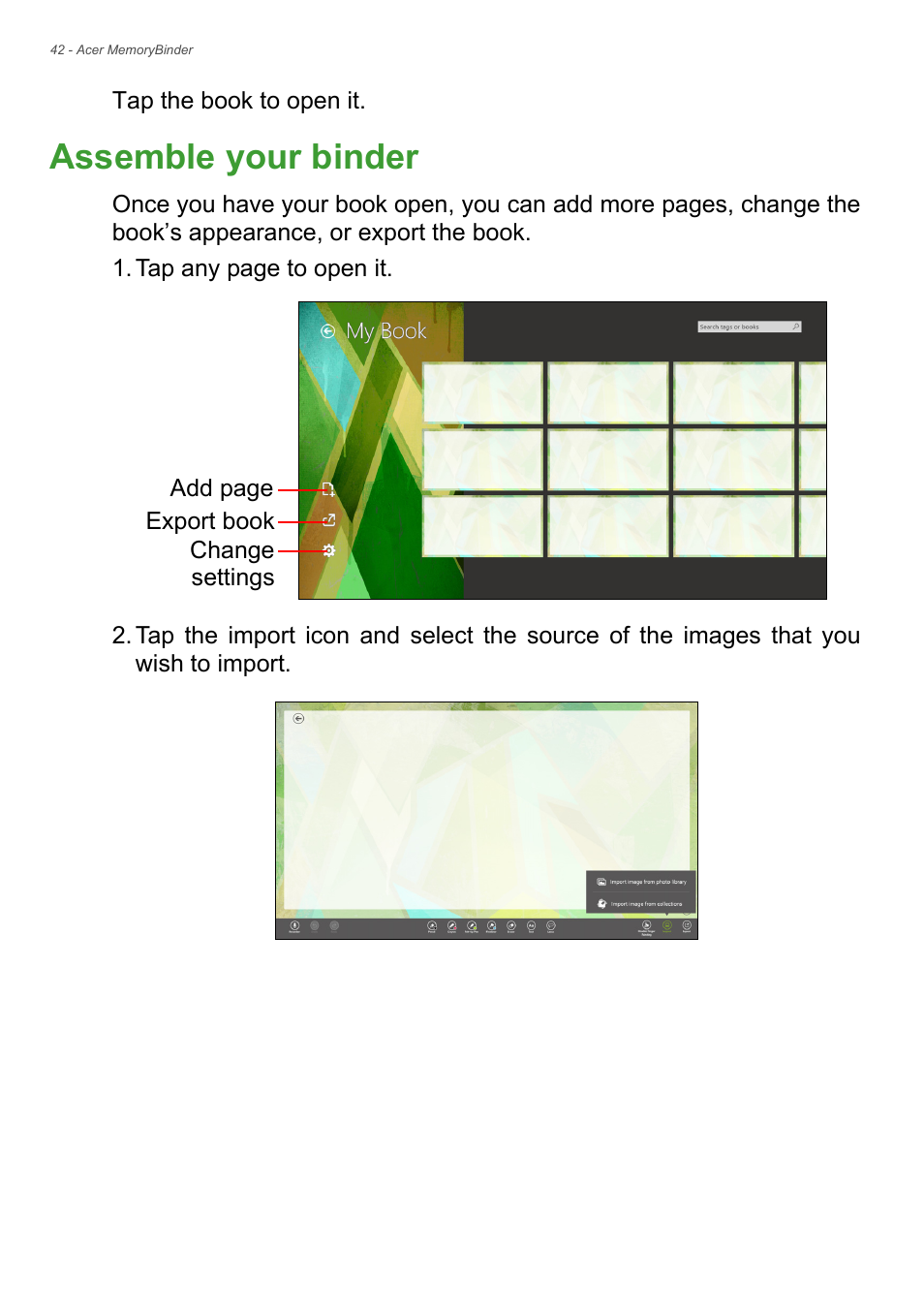 Assemble your binder | Acer Aspire R7-572G User Manual | Page 43 / 95