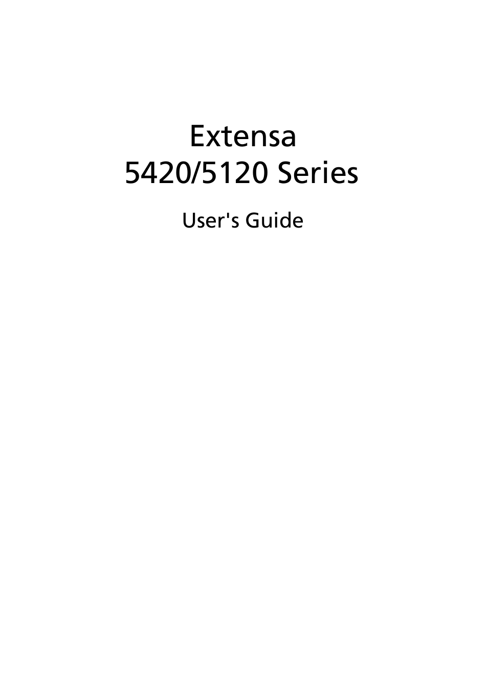 Acer Extensa 5120 User Manual | 98 pages