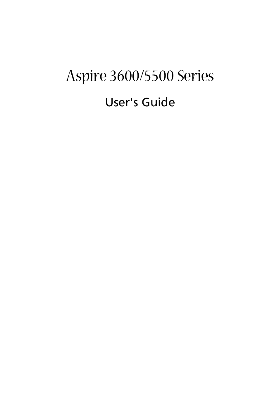 Acer Aspire 5500 User Manual | 76 pages