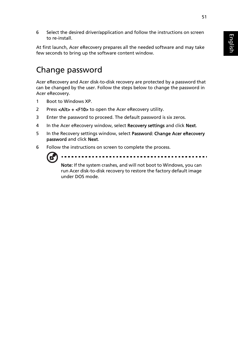 Change password | Acer Aspire 5500 User Manual | Page 59 / 76