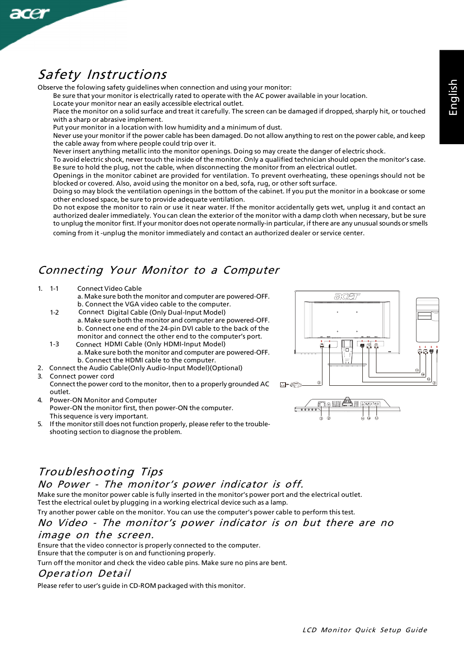 Acer P236H User Manual | 2 pages