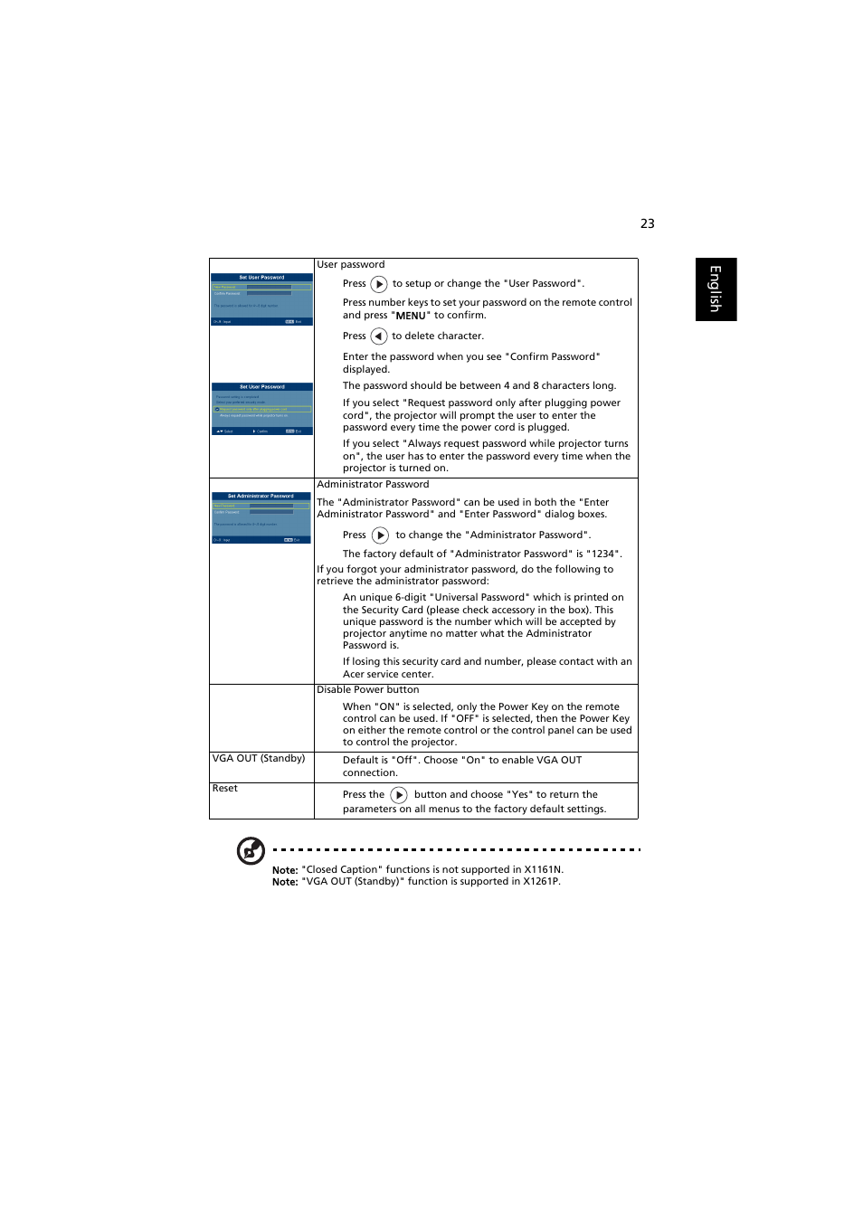 Acer X1261P User Manual | Page 33 / 54