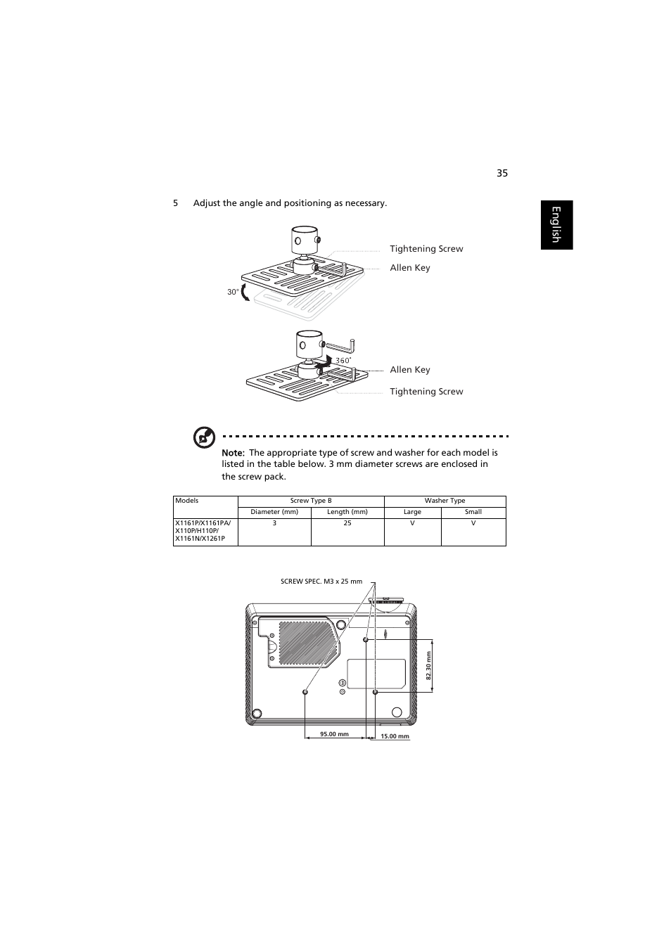 English | Acer X1261P User Manual | Page 45 / 54