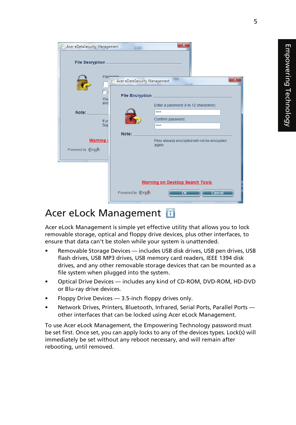 Acer elock management | Acer Veriton 1000 User Manual | Page 19 / 73