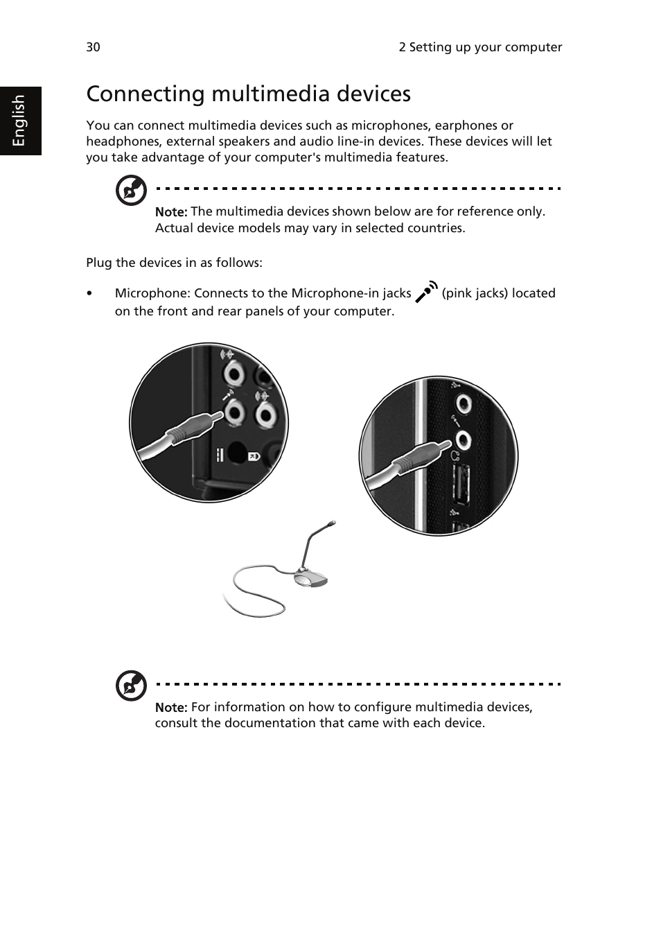 Connecting multimedia devices | Acer Veriton 1000 User Manual | Page 44 / 73
