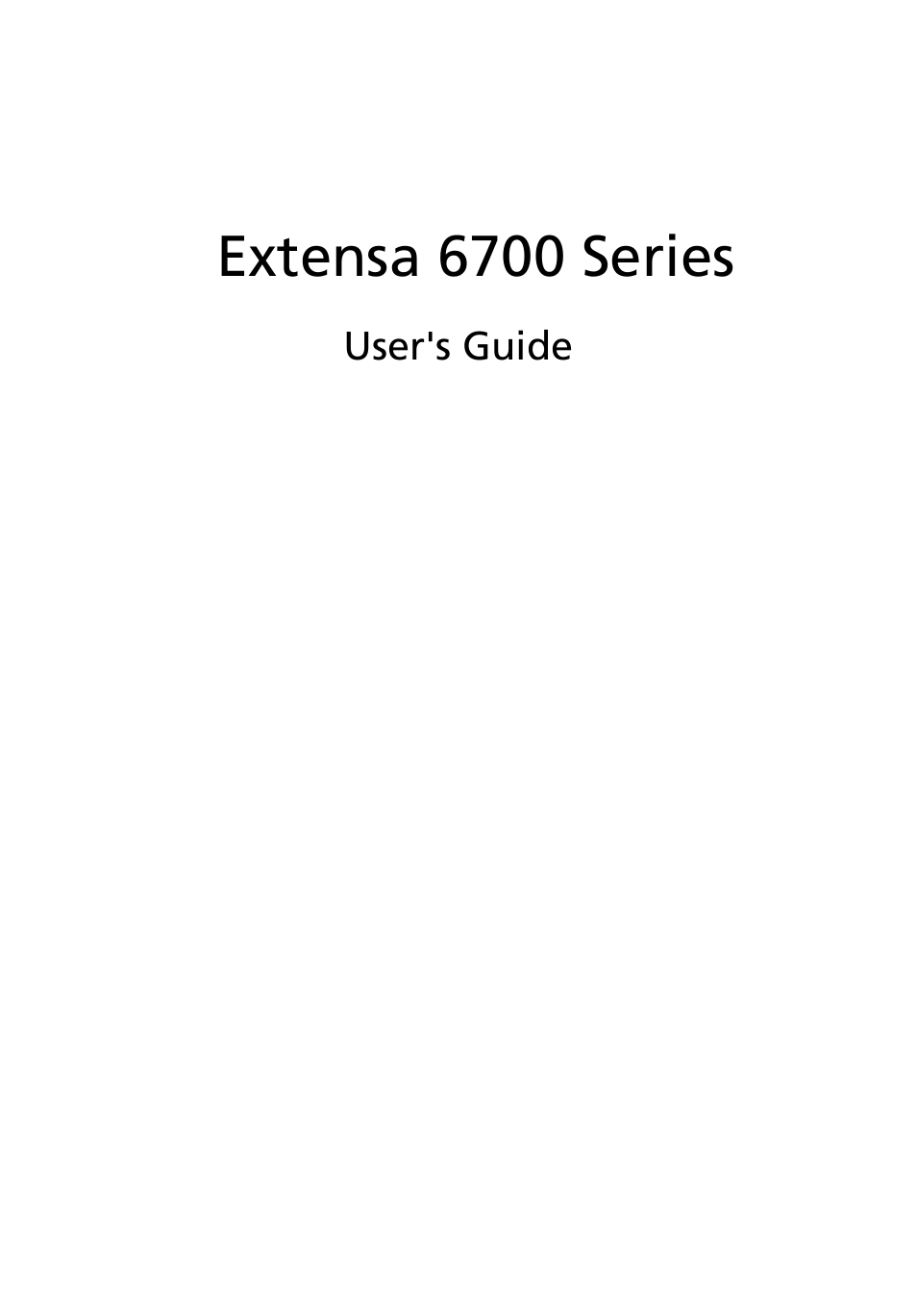 Acer Extensa 6700 User Manual | 34 pages