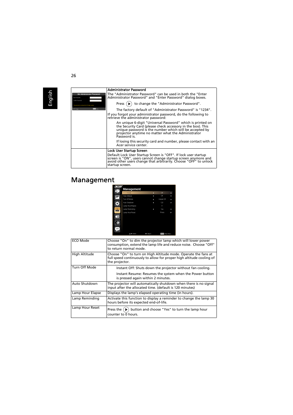 Management | Acer H5370BD User Manual | Page 36 / 62