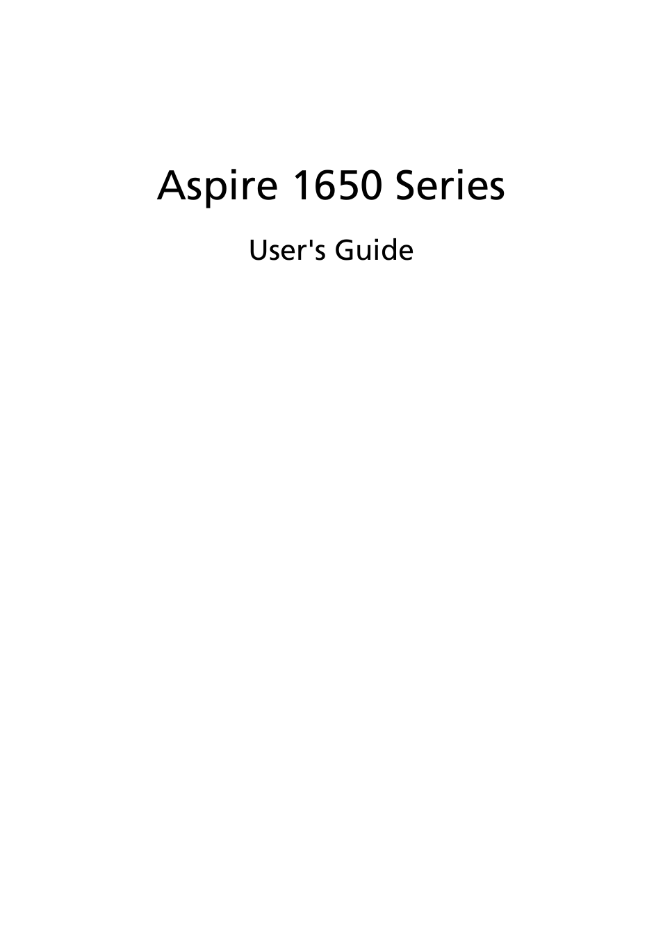Acer Aspire 1650 User Manual | 75 pages