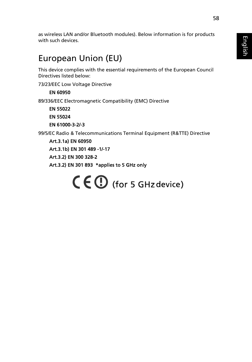 European union (eu) | Acer Aspire 1650 User Manual | Page 69 / 75