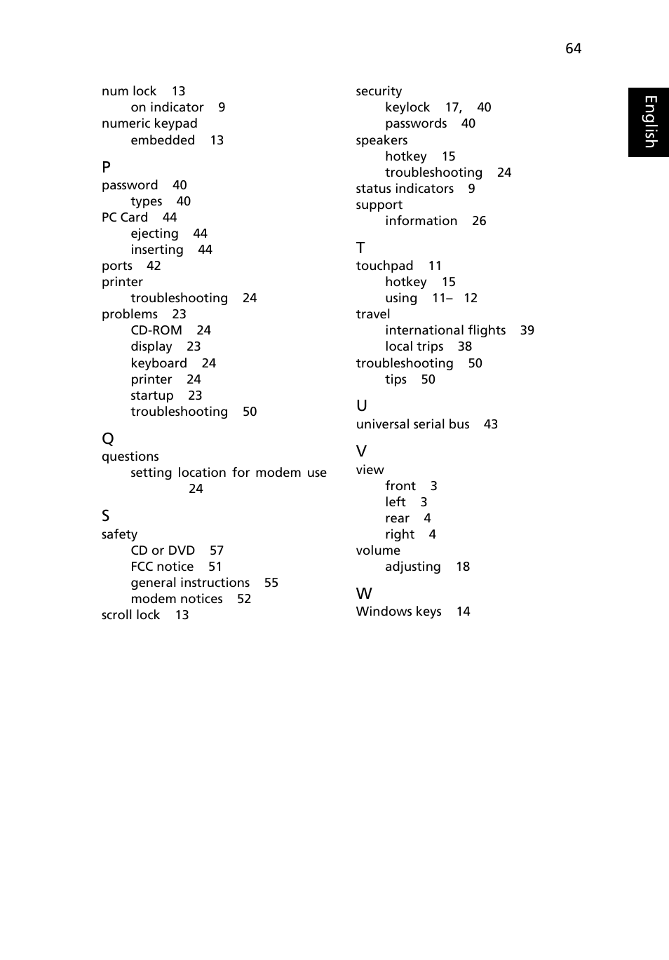 Acer Aspire 1650 User Manual | Page 75 / 75